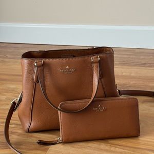 SPECIAL BUNDLE: Kate Spade Brown Leather Wallet and bag